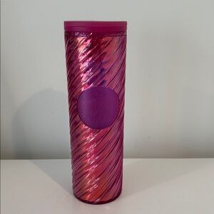 Starbucks textured twist hot pink 16OZ insulated tumbler travel cup Holiday 2022